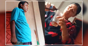 গ্লাসে ফেনসিডিল ঢেলে দিচ্ছেন স্ত্রী, টাকা হাতে ইউপি মেম্বার