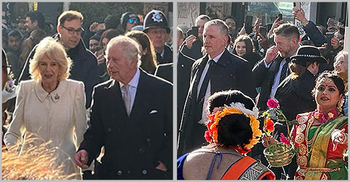 ব্রিটেনের রাজাকে নেচে গেয়ে অভ্যর্থনা বাঙালি তরুণীদের