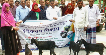 কর্মসংস্থানের জন্য দুটি করে ছাগল পেলেন ২০ জেলে