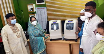 টাঙ্গাইল জেনারেল হাসপাতালে অক্সিজেন কনসেনট্রেটর দিলেন এমপি হেনা