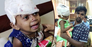 শিশু মাহিমাকে কোলে নিয়ে নার্সরাও কাঁদলো