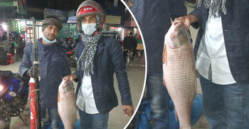 বড়শিতে ধরা পড়লো ১০ কেজি ওজনের রুই