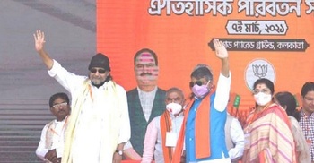 Mithun joins BJP ahead of Modi's rally in West Bengal