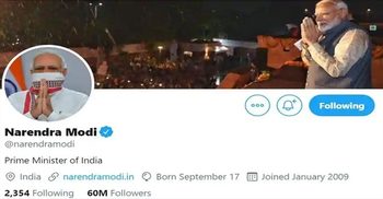 Modi’s Twitter followers cross 60 million mark