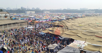 আখেরি মোনাজাতের প্রস্তুতি, ইজতেমার পথে মুসল্লিদের স্রোত