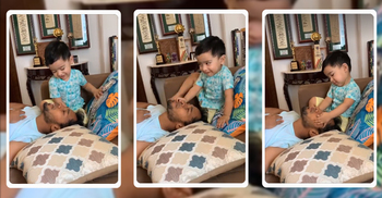 মুশফিকের মাথা মাসাজ করে দিচ্ছে পুত্র মায়ান (ভিডিও)