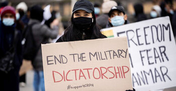 Myanmar civilian leader says people should defend themselves as toll mounts