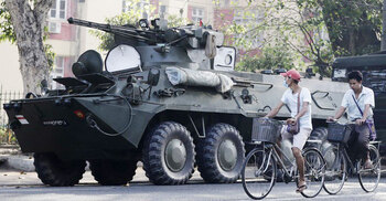 Myanmar coup: Troops on the streets as internet cut off