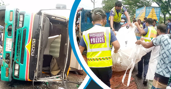 মাধবদীতে কার্ভাড ভ্যানের চাপায় রিকশা আরোহীসহ নিহত ২