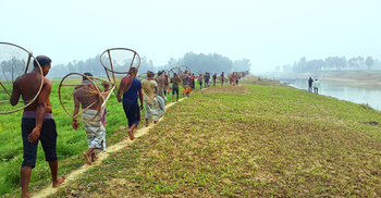 ‘পলো উৎসবে’ মুখর চাটমোহর-ভাঙ্গুড়া