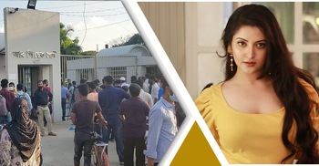 পরীমনিকে দেখতে কারাফটকে উৎসুক জনতার ভিড়