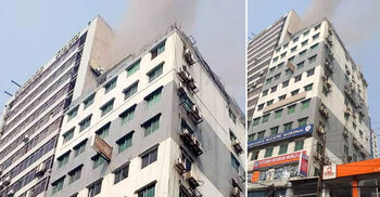 Fire at Rahat Tower in Bangla Motor under control