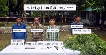 রাঙ্গামাটিতে অস্ত্র-গাঁজার চারাসহ আটক ৪