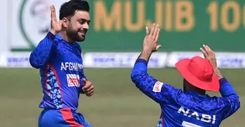 Afghanistan chase modest 193 after Rashid leads stellar spin show