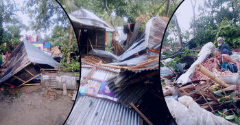 এক মিনিটের ঝড়ে লন্ডভন্ড দেড় শতাধিক ঘরবাড়ি