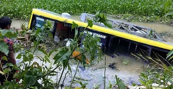 Four killed as bus plunges into ditch
