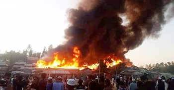 Fire destroys 1200 shanties in Rohingya camp