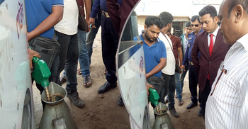 প্রতি লিটার তেলে ৪০ মিলি কম, হাতেনাতে ধরলেন ম্যাজিস্ট্রেট