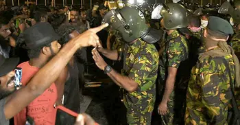 Sri Lankan forces raid anti-government protest camp