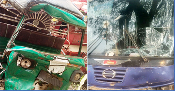 ফরিদপুরে বাসের ধাক্কায় অটোরিকশার ৭ যাত্রী আহত