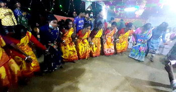 নাচে-গানে উদযাপন ওঁরাও সম্প্রদায়ের কারাম উৎসব