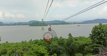 রোপওয়েতে ভেসে ব্রহ্মপুত্র পাড়ি