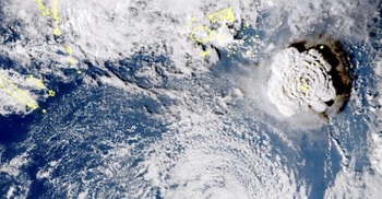 Tsunami hits Tonga after giant volcano eruption