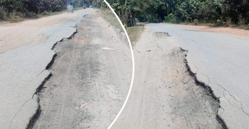 মধুখালী-বেলেশ্বের সড়কটি যেন মৃত্যু ফাঁদ