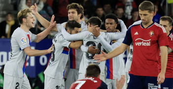 Ten-man Barca fight back to win 2-1 at Osasuna