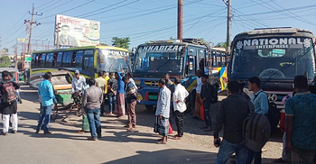 People suffer as bus strike underway in Sunamganj