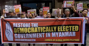 Protesters mark Myanmar coup anniversary