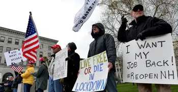 “Live free or die”: Hundreds protest against US COVID-19 lockdown rules