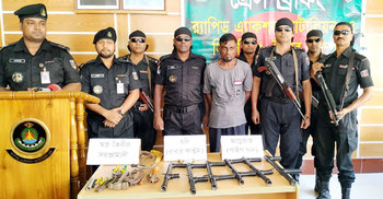 ব্রাহ্মণবাড়িয়ায় ৬ পাইপগান ও গুলিসহ আটক ১
