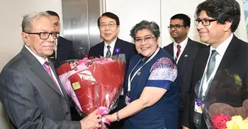 President reaches Tokyo to attend emperor’s enthronement ceremony