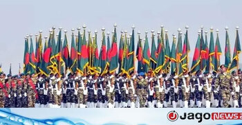 মহান স্বাধীনতা দিবসে জাতীয় প্যারেড গ্রাউন্ডে বর্ণাঢ্য কুচকাওয়াজ
