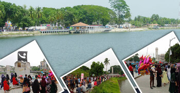 মাদারীপুরের শকুনি লেকে মানুষের ঢল