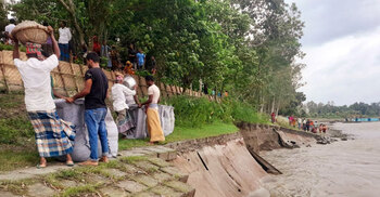 যমুনায় ভাঙন, তীররক্ষা বাঁধের ৭০ মিটার বিলীন