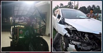 প্রাইভেটকারের সঙ্গে সংঘর্ষে প্রাণ গেলো অটোরিকশাচালকের