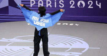 Olympic breaking athlete disqualified for ‘Free Afghan Women’ cape