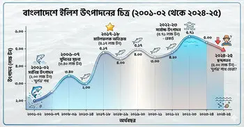 নদী সাগর মানুষের চাপে বিপন্নের পথে ইলিশ