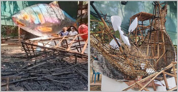 ‘Ananda Shobhajatra’ motifs burnt at DU Fine Arts Faculty