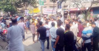 গেন্ডারিয়ায় বিএনপির লকডাউনবিরোধী অবস্থান