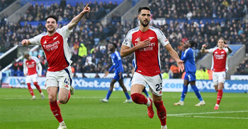 Merino's late double helps Arsenal to beat Leicester