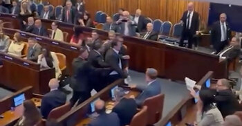Israeli lawmakers ejected after disrupting Trump’s Knesset speech