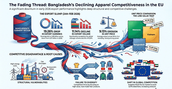 Apparel exports to EU drop 19.26% in early 2026