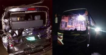 বিয়ে থেকে ফেরার পথে বাস-মাইক্রো সংঘর্ষ, যাত্রীদের মারামারিতে আহত ৫