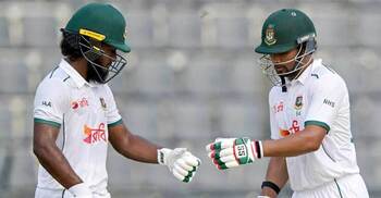 Bangladesh leads by 112 as Shanto and Zaker anchor recovery