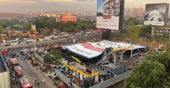 14 killed after huge billboard falls during Mumbai dust storm