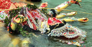 Durga Puja ends with emersion
