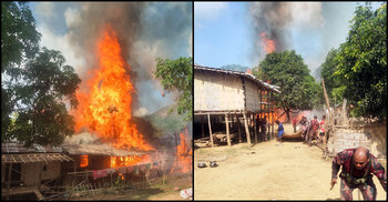 পাহাড়ি পল্লীতে অগ্নিকাণ্ড, ১১ বসতঘর পুড়ে ছাই